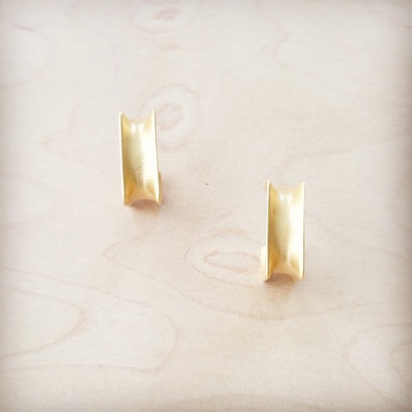 Matte Gold Square Hoop Earrings