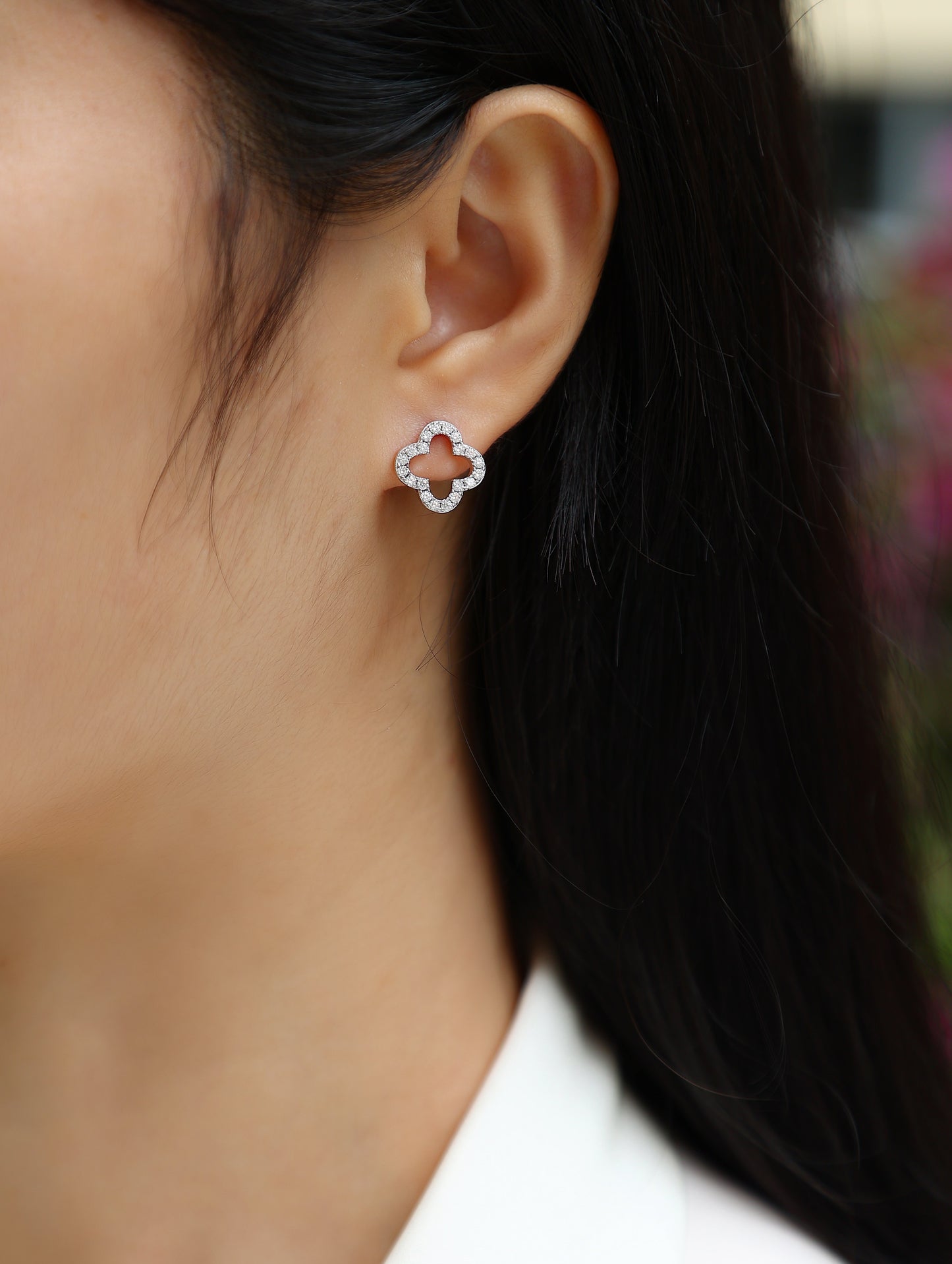 Seeking Happiness - Fashionable And Luxurious Diamond Jewelry With Moissanite S925 Sterling Silver And Platinum-plated Stud Earrings
