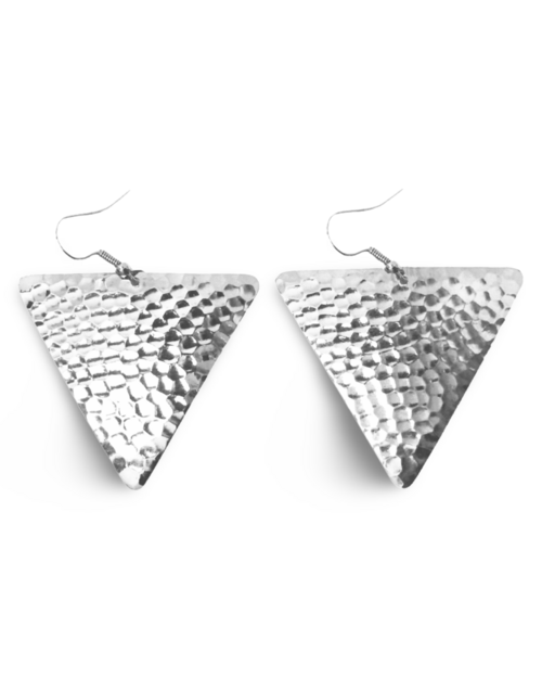 Hammered Triangle Dangle Earrings