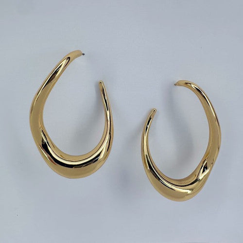 Twisted Oval Hollow Hoop Earrings