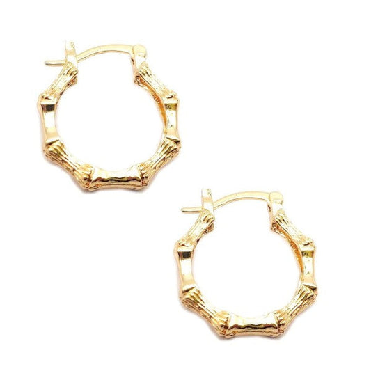Bamboo Gold Dipped Hoop Earrings