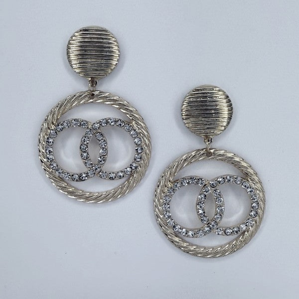Post Back Earrings With Double Circle Design