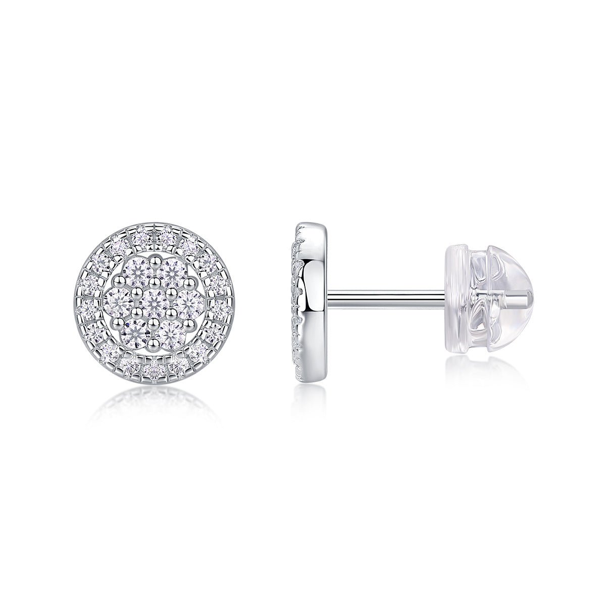 Cosmic Conjecture - Fashionable And Luxurious Diamond Jewelry Set With Moissanite S925 Sterling Silver And Platinum-plated Stud Earrings