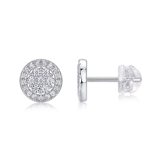 Cosmic Conjecture - Fashionable And Luxurious Diamond Jewelry Set With Moissanite S925 Sterling Silver And Platinum-plated Stud Earrings