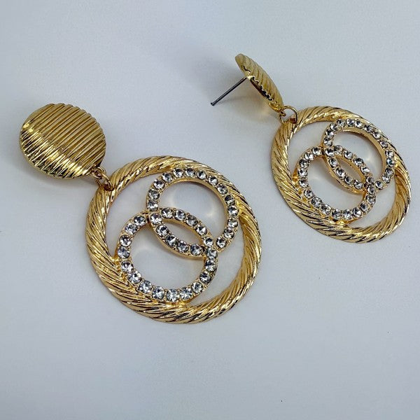 Post Back Earrings With Double Circle Design
