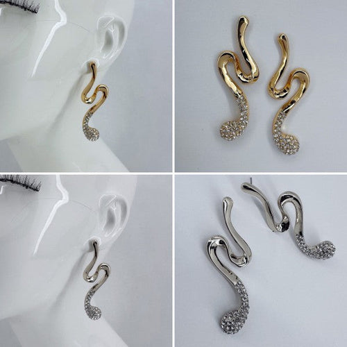 Geo Line Design Post Back Earring