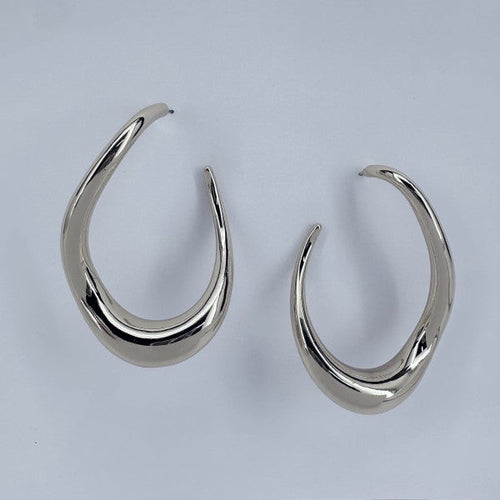 Twisted Oval Hollow Hoop Earrings