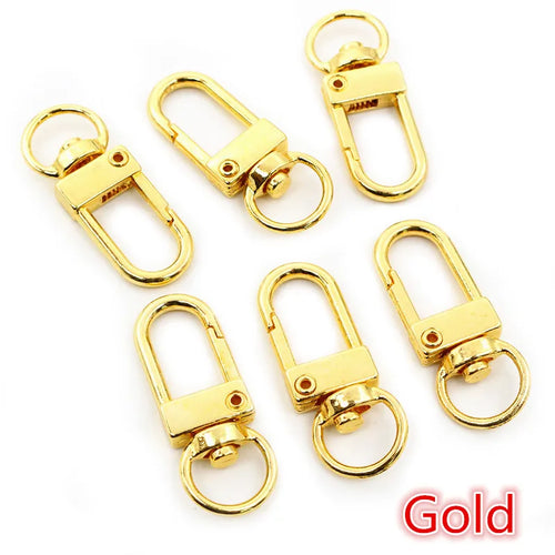 10pcs/lot Snap Lobster Clasp Hooks Gold Silver Plated DIY Jewelry