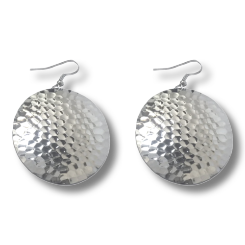 Gold Hammered Circle Earrings