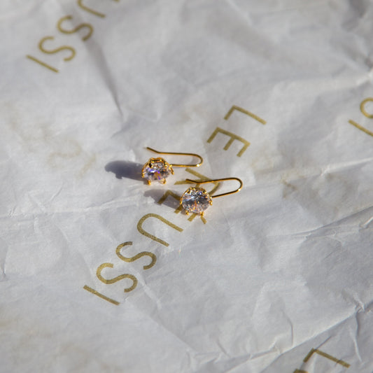 Elegant Golden Sparkle Drops – Luxurious Gold-Plated Earrings