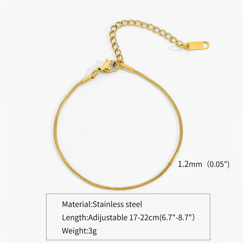 Stainless Steel Silver Color Men Snake Bone Chain Bracelet Simple