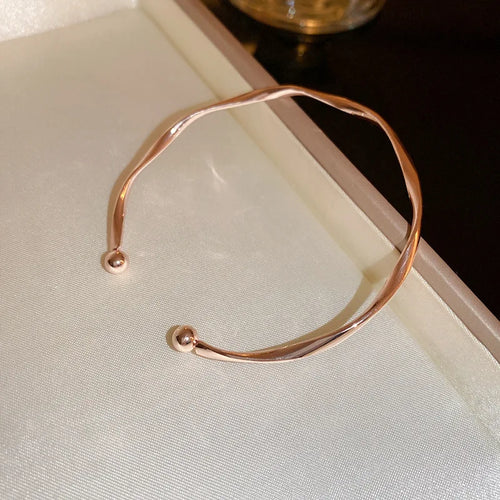 Retro Cuff Bracelet Opening Bangles for Women Minimalism Twisted