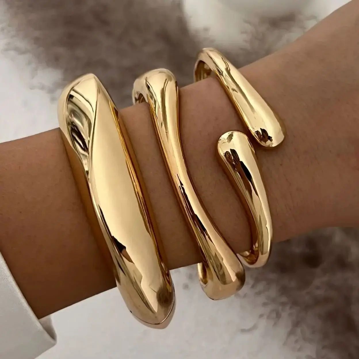 DIEZI 3 Styles Vintage Hip Hop Metal Cuff Bangles Punk Gold Silver