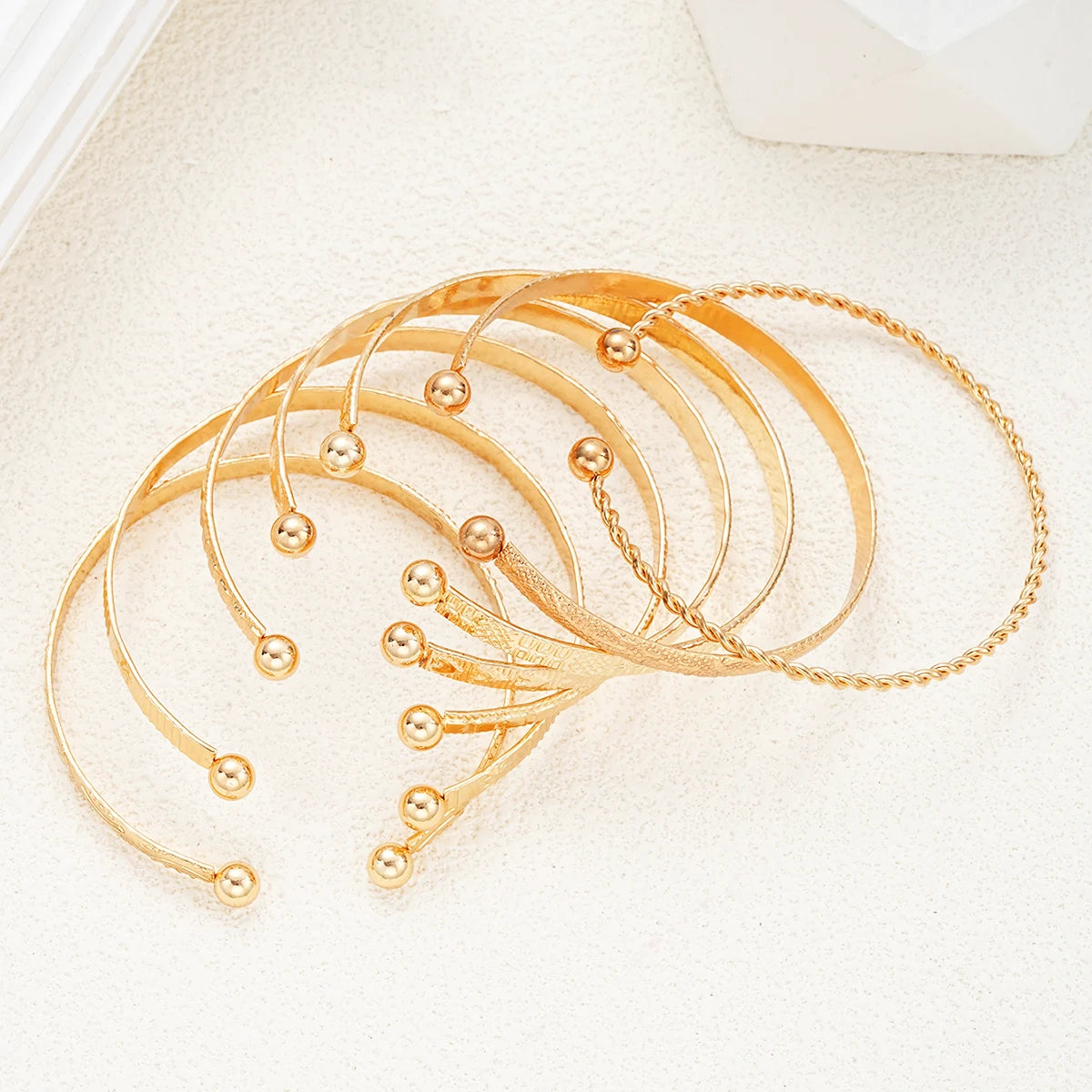 7 Pcs/Set Punk Gold Color Bracelets for Women Streetwear Goth Heart