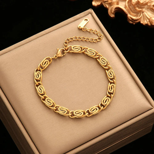 EILIECK 316L Stainless Steel Chains Neckalces Bracelet Jewelry Set For