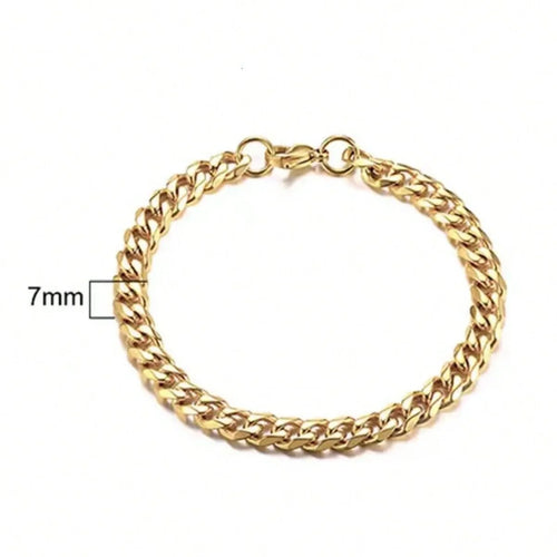 2024 New Vintage 18K Gold Plated Stainless Steel Chain Bracelet for