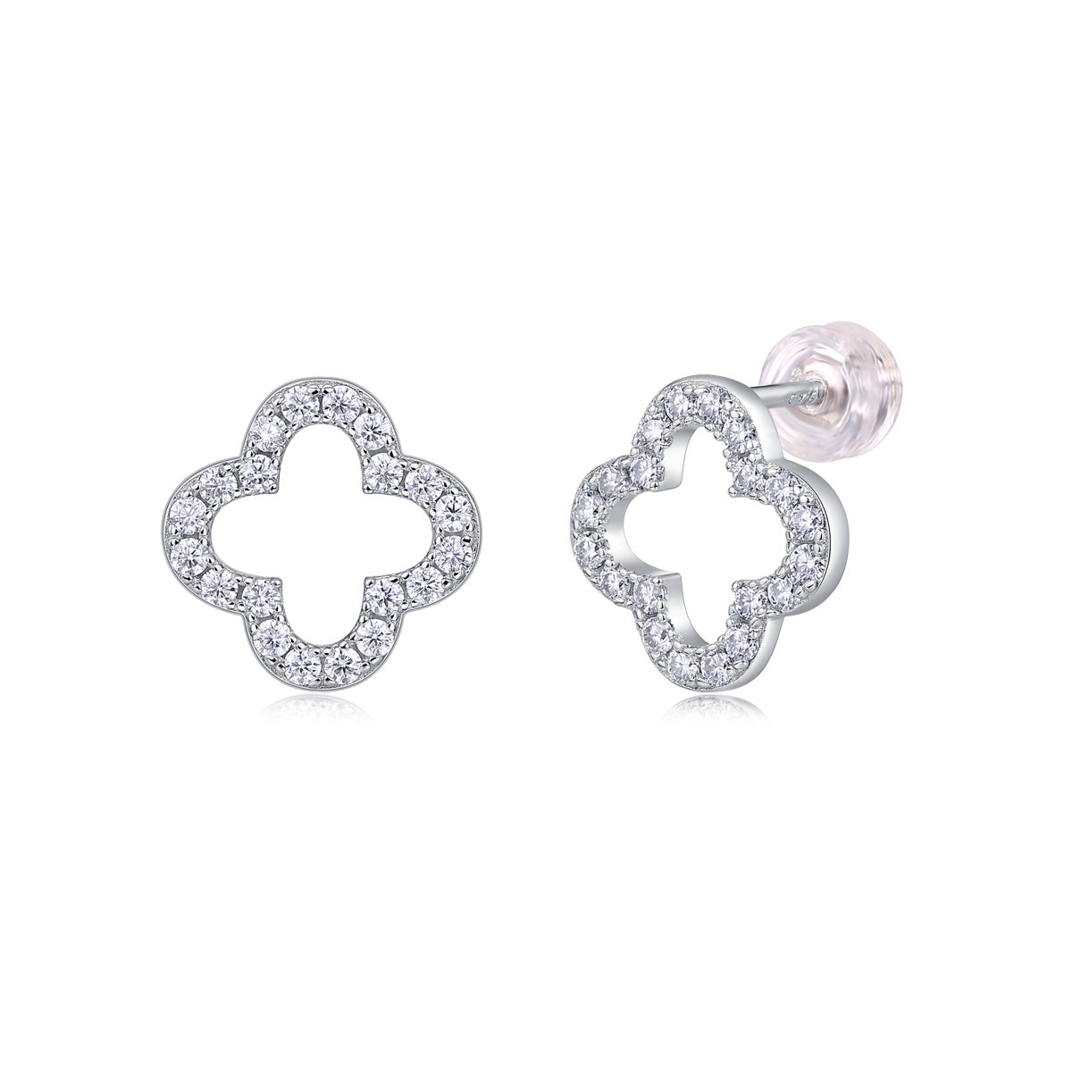 Seeking Happiness - Fashionable And Luxurious Diamond Jewelry With Moissanite S925 Sterling Silver And Platinum-plated Stud Earrings