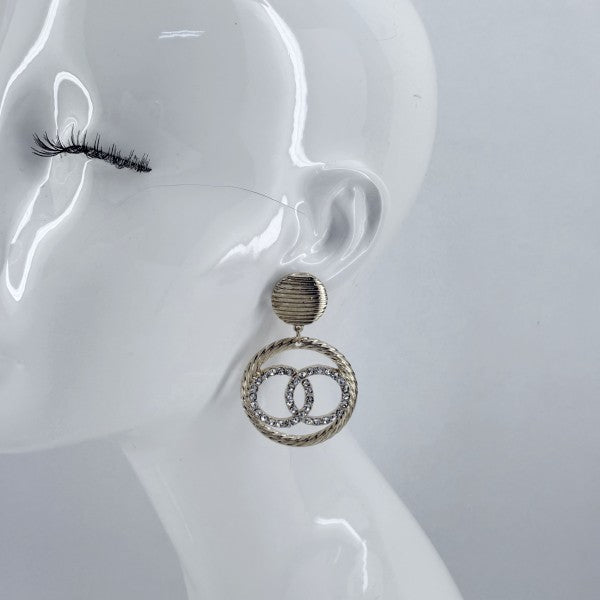 Post Back Earrings With Double Circle Design