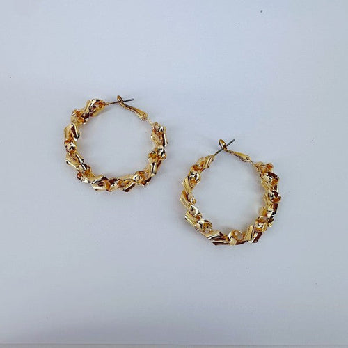 40mm Twisted Metal Design Hoop Earrings