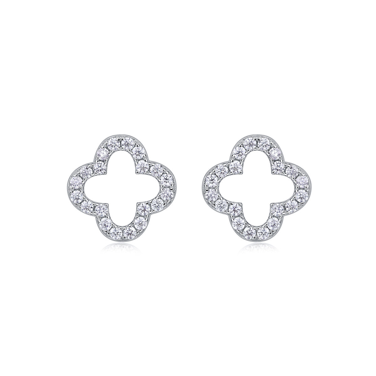 Seeking Happiness - Fashionable And Luxurious Diamond Jewelry With Moissanite S925 Sterling Silver And Platinum-plated Stud Earrings