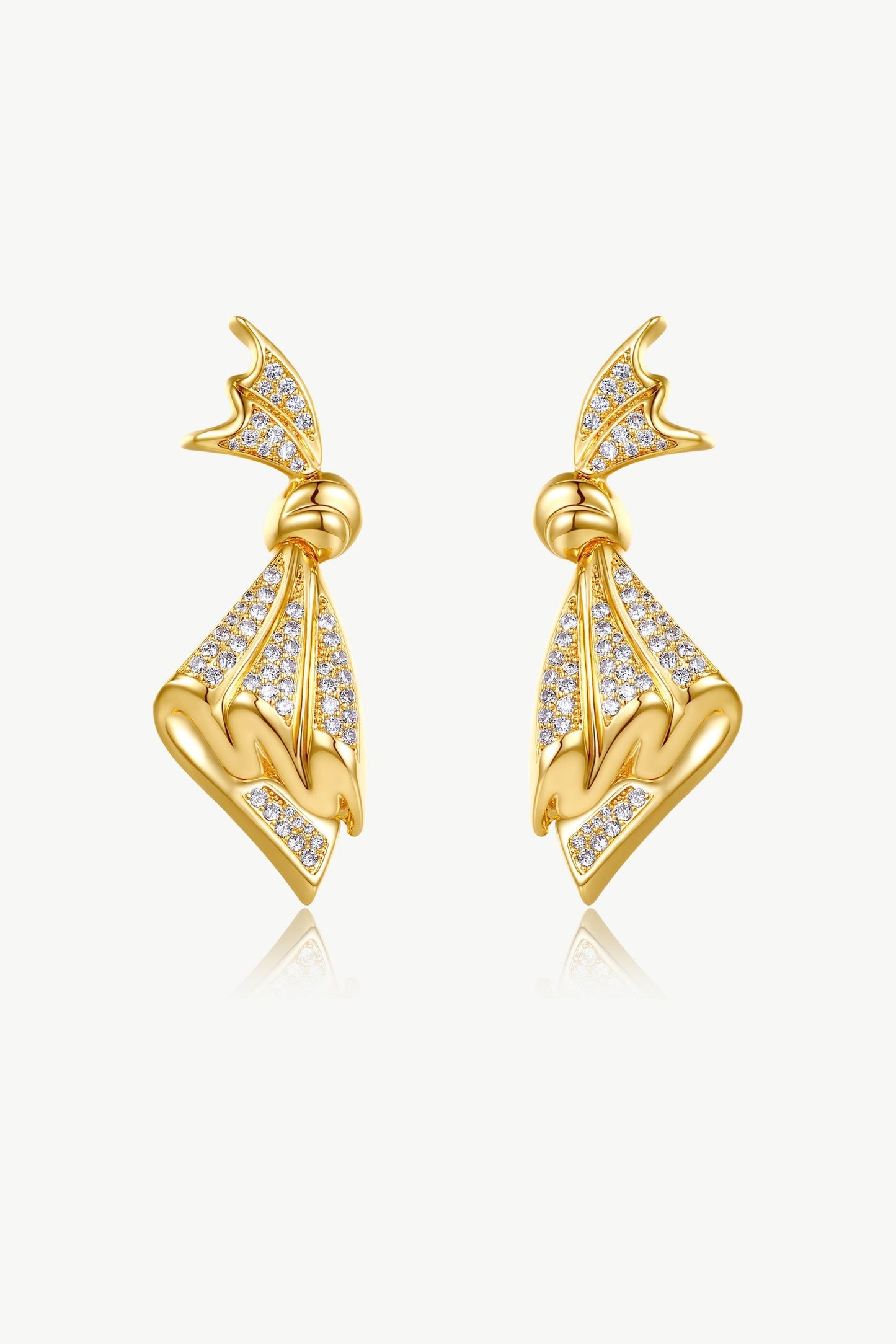 Pavé Diamonds Embellished Butterfly Earrings